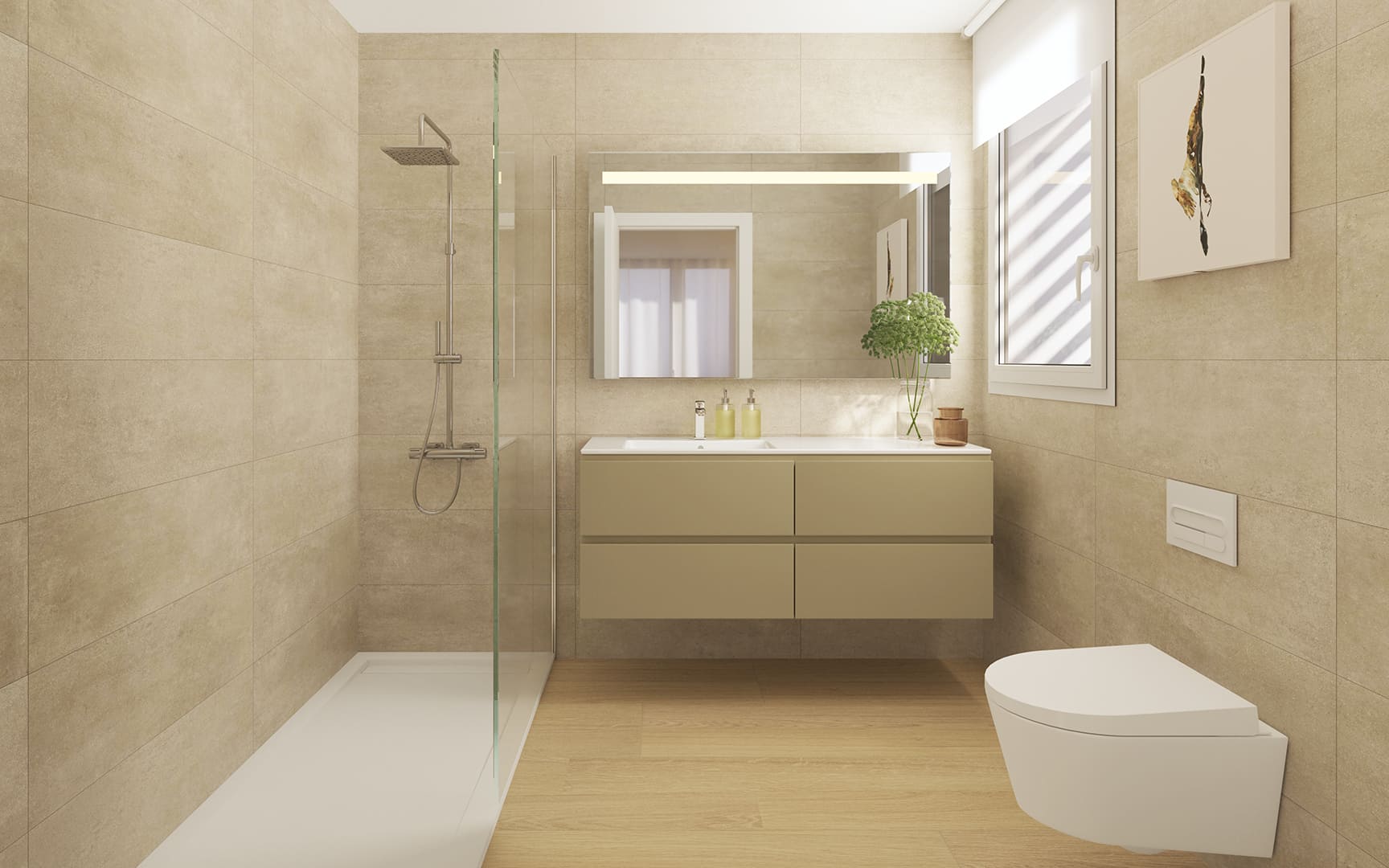 Baño de una vivienda de obra nueva de Gorraiz Único en Gorraiz