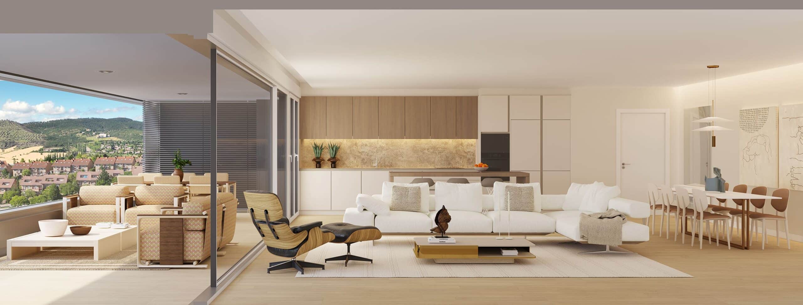 Salón de una vivienda de obra nueva de Gorraiz Único en Gorraiz