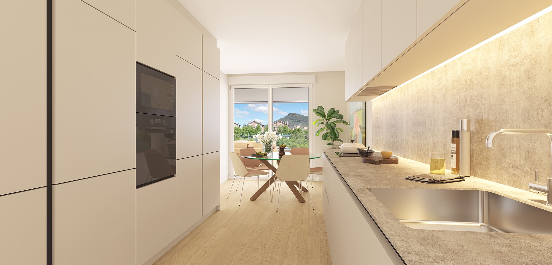 Cocina de una vivienda de obra nueva de Gorraiz Único en Gorraiz